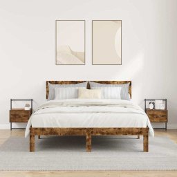 vidaXL Nachtkastjes 2 st wandgemonteerd 35x30x51 cm hout gerookt eiken