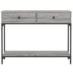 vidaXL Wandtafel 100x34,5x75 cm bewerkt hout grijs sonoma eikenkleurig