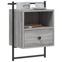 vidaXL Nachtkastje wandgemonteerd 40x30x61 cm hout grijs sonoma eiken