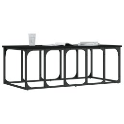 vidaXL Salontafel 100x50x35,5 cm bewerkt hout zwart