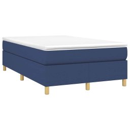 vidaXL Boxspring met matras stof blauw 120x200 cm