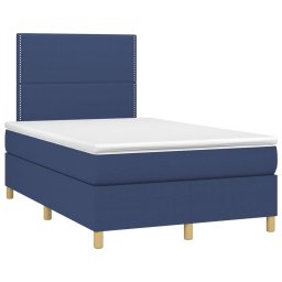 vidaXL Boxspring met matras stof blauw 120x200 cm