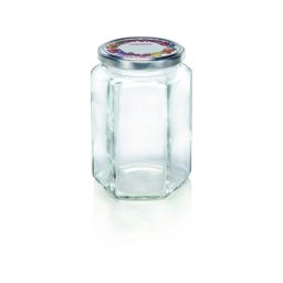 Leifheit 3211 Jampot Zeshoekig 770ml Glas/Zilver (set van 3 stuks)