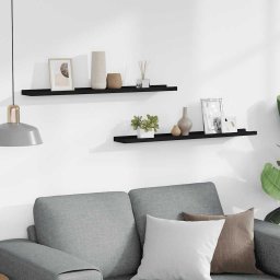 vidaXL Fotoplanken 2 st 80x9x3 cm MDF zwart