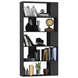 vidaXL Boekenkast/kamerscherm 80x24x159 cm bewerkt hout zwart