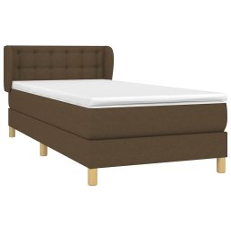 vidaXL Boxspring met matras stof donkerbruin 80x200 cm