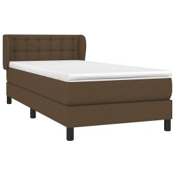 vidaXL Boxspring met matras stof donkerbruin 80x200 cm