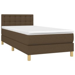 vidaXL Boxspring met matras en LED stof donkerbruin 80x200 cm