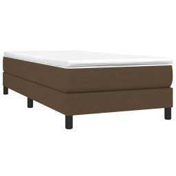 vidaXL Boxspring met matras stof donkerbruin 80x200 cm