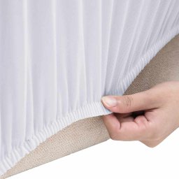 vidaXL Driezitsbankhoes stretch polyester jersey wit