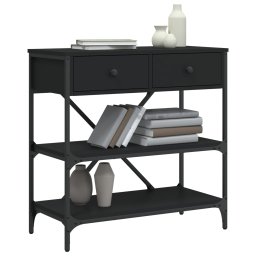 vidaXL Wandtafel 75x34,5x75 cm bewerkt hout zwart