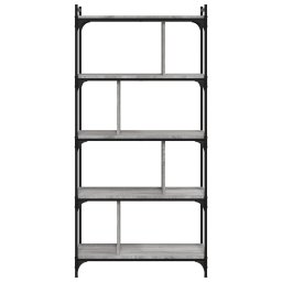 vidaXL Boekenkast 5-laags 76x32x158 cm bewerkt hout grijs sonoma