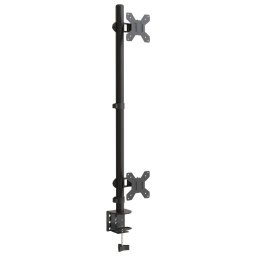 vidaXL Monitorstandaard dubbel VESA 75/100 mm staal zwart