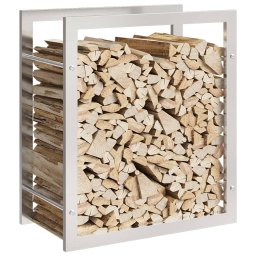 vidaXL Haardhoutrek 50x28x56 cm roestvrij staal