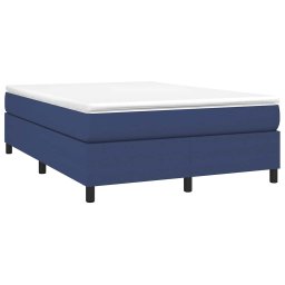 vidaXL Boxspring met matras stof blauw 140x190 cm