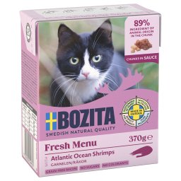 6x370g stukjes in Saus met Garnalen Bozita Kattenvoer