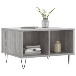 vidaXL Salontafel 60x50x36,5 cm bewerkt hout grijs