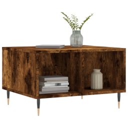 vidaXL Salontafel 60x50x36,5 cm bewerkt hout gerookt eikenkleurig