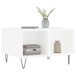 vidaXL Salontafel 60x50x36,5 cm bewerkt hout hoogglans wit