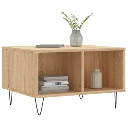 vidaXL Salontafel 60x50x36,5 cm bewerkt hout sonoma eikenkleurig