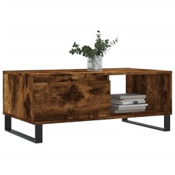 vidaXL Salontafel 90x50x36,5 cm bewerkt hout gerookt eikenkleurig