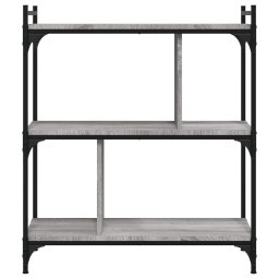 vidaXL Boekenkast 3-laags 76x32x88 cm bewerkt hout grijs sonoma