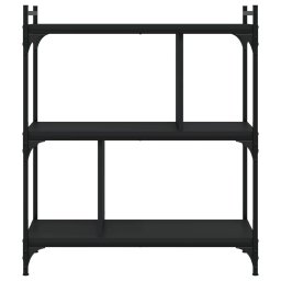 vidaXL Boekenkast 3-laags 76x32x88 cm bewerkt hout zwart