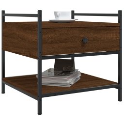 vidaXL Salontafel 50x50x50 cm bewerkt hout bruin eikenkleur