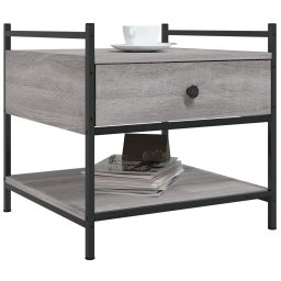 vidaXL Salontafel 50x50x50 cm bewerkt hout grijs sonoma