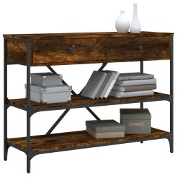 vidaXL Wandtafel met lades en schappen bewerkt hout gerookt eikenkleur