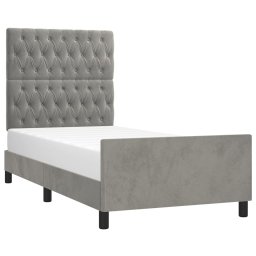 vidaXL Bedframe zonder matras 100x200 cm fluweel lichtgrijs