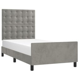 vidaXL Bedframe zonder matras 100x200 cm fluweel lichtgrijs
