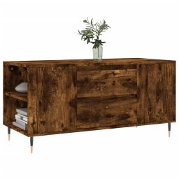 vidaXL Salontafel 102x44,5x50 cm bewerkt hout gerookt eikenkleurig