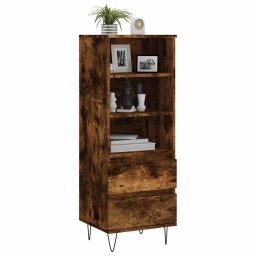 vidaXL Hoge kast 40x36x110 cm bewerkt hout gerookt eiken
