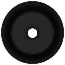 vidaXL Wastafel rond 40x15 cm keramiek matzwart