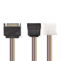 Nedis Sata adapter M/F + Molex F 0,20m
