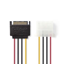 15-pins Sata naar Molex M/F 0,15m