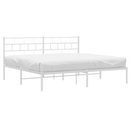 vidaXL Bedframe met hoofdbord metaal wit 183x213 cm