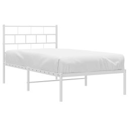 vidaXL Bedframe met hoofdbord metaal wit 107x203 cm