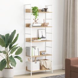 vidaXL Boekenkast 5 schappen 60x27,6x158,5 cm bewerkt hout eikenkleur