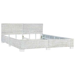 vidaXL Bedframe natuurlijk rattan grijs 180x200 cm