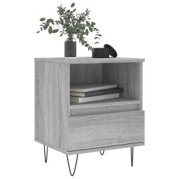 vidaXL Nachtkastjes 2 st 40x35x50 cm bewerkt hout grijs sonoma eiken