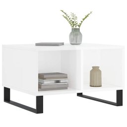 vidaXL Salontafel 60x50x36,5 cm bewerkt hout hoogglans wit