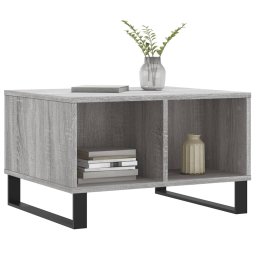 vidaXL Salontafel 60x50x36,5 cm bewerkt hout grijs