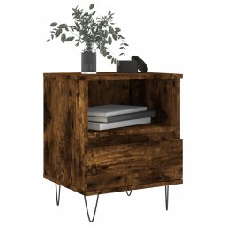 vidaXL Nachtkastje 40x35x50 cm bewerkt hout gerookt eikenkleurig