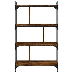 vidaXL Boekenkast 4-laags 76x32x123 cm bewerkt hout gerookt eikenkleur