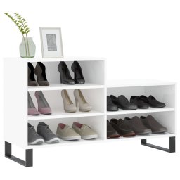 vidaXL Schoenenkast 102x36x60 cm bewerkt hout hoogglans wit