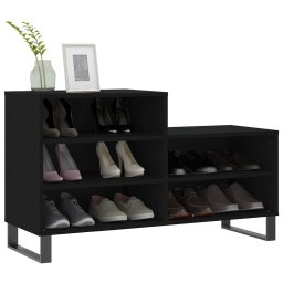 vidaXL Schoenenkast 102x36x60 cm bewerkt hout zwart