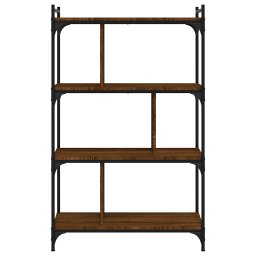 vidaXL Boekenkast 4-laags 76x32x123 cm bewerkt hout bruin eikenkleur