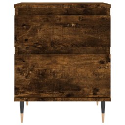 vidaXL Nachtkastje 40x35x50 cm bewerkt hout gerookt eikenkleurig